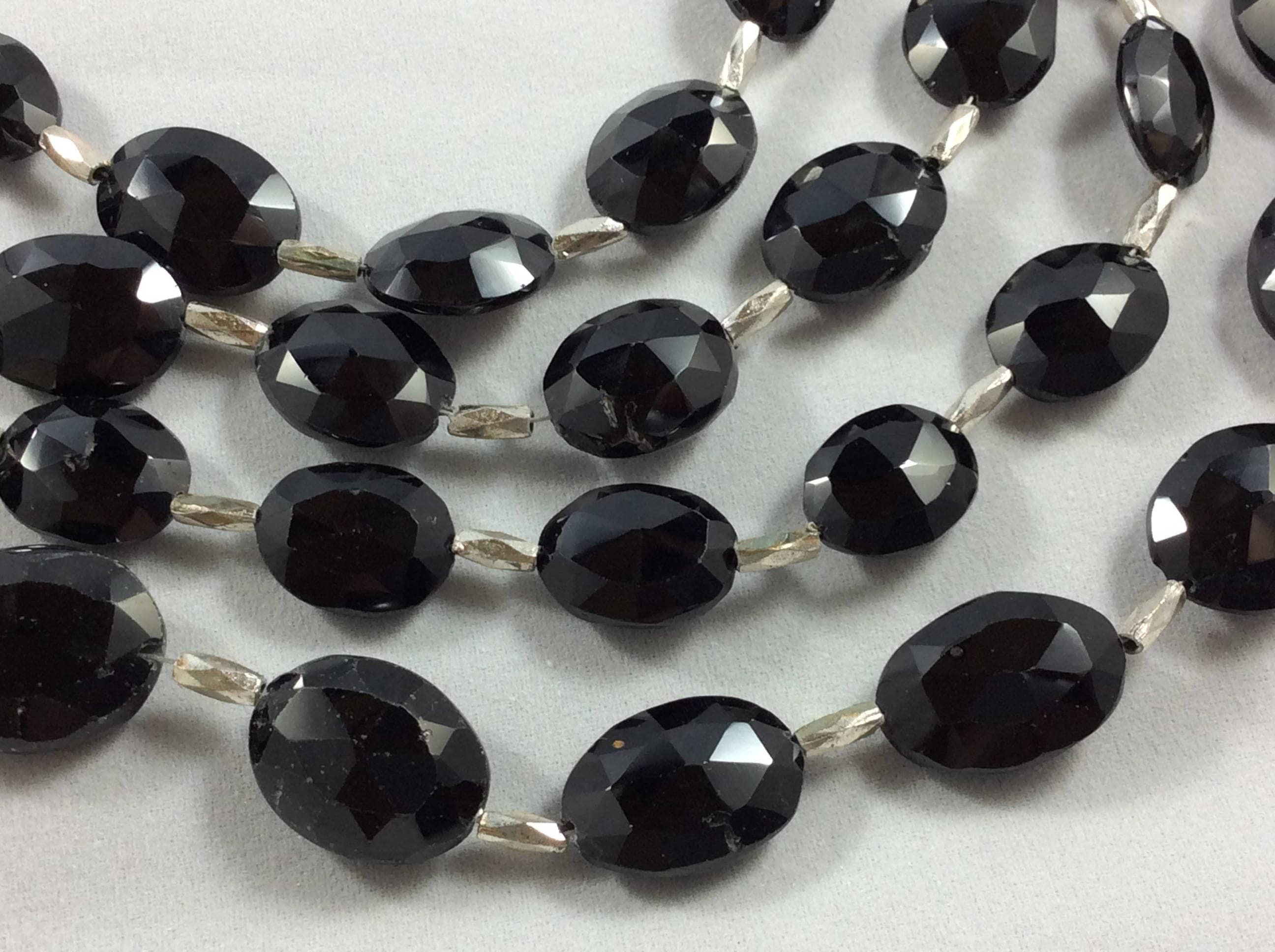 Beads, Spinel faceted ovals, Black Spinel, Spinel, Faceted Spinel ...