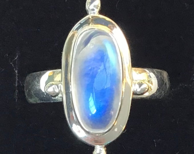 Ring, Rainbow Moonstone,Sterling ring, Sterling Gemstone Ring