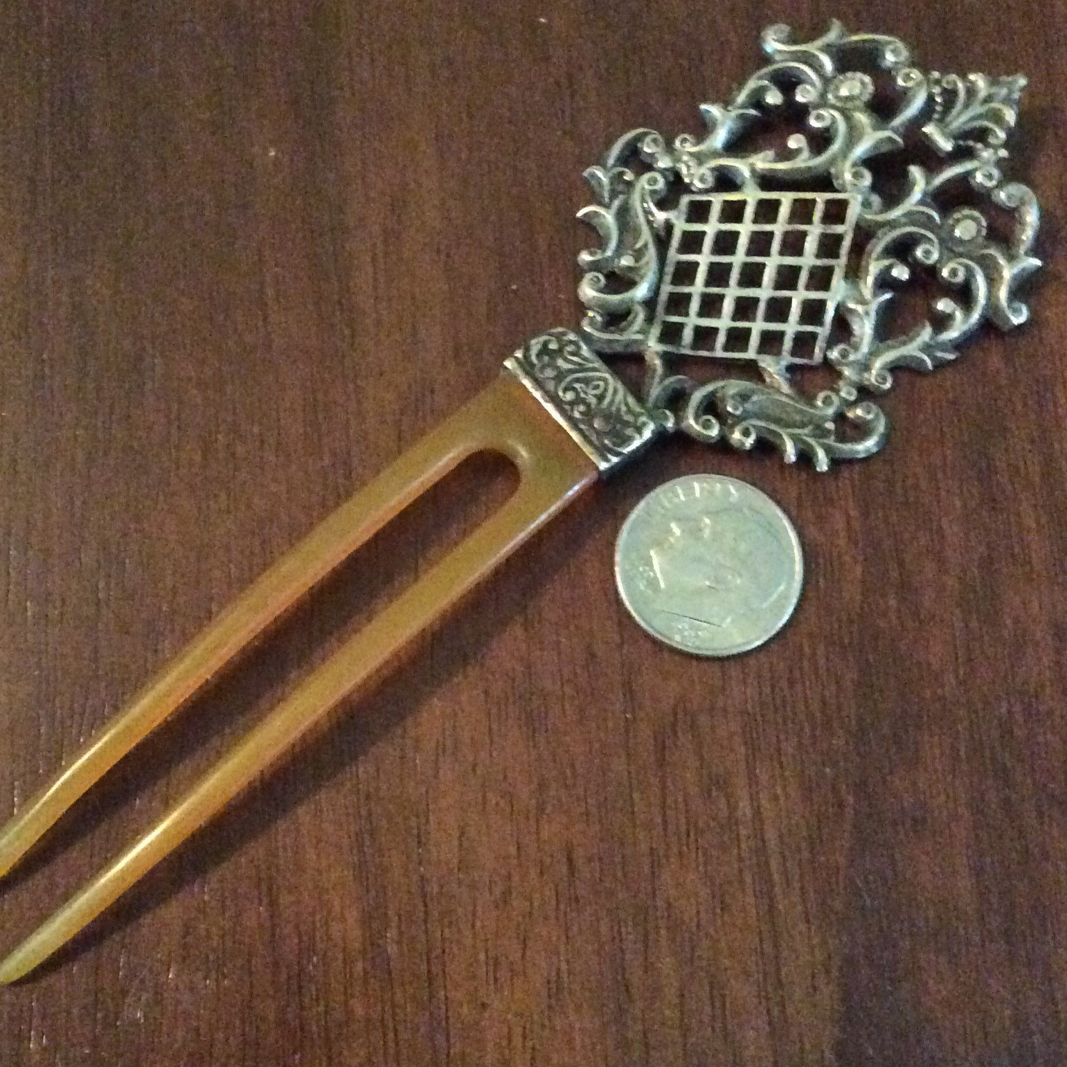 Vintage Sterling Hair Pin Sterling Hair Stick Vintage Sterling