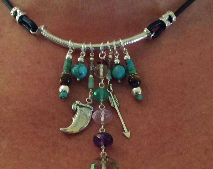 Necklace, Sterling, Gemstones, Totems, Quartz gemstones, Totem Necklace