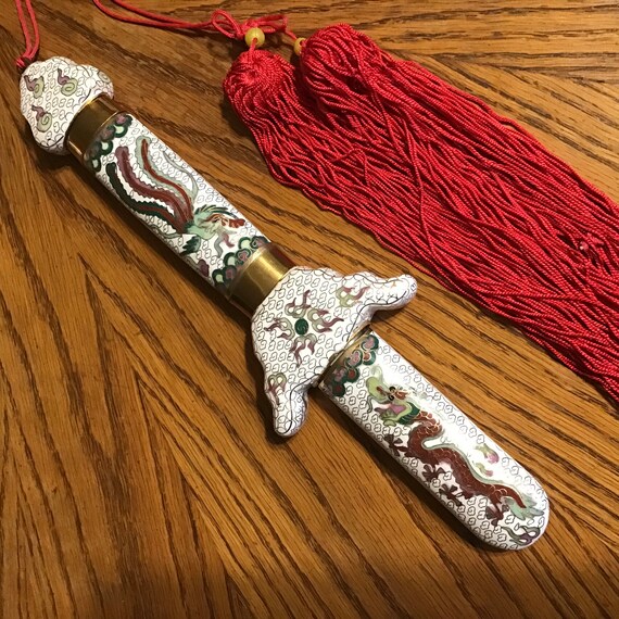 Sword, Cloisonne Practice Sword, Cloisonne, Sword,