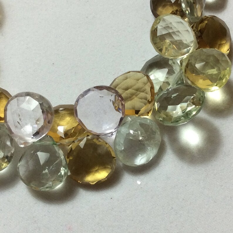 Green Quartz Champagne Quartz Light Amethyst Quartz Multi-Gem Faceted Briollite Beads Clear Rock crystal Quartz