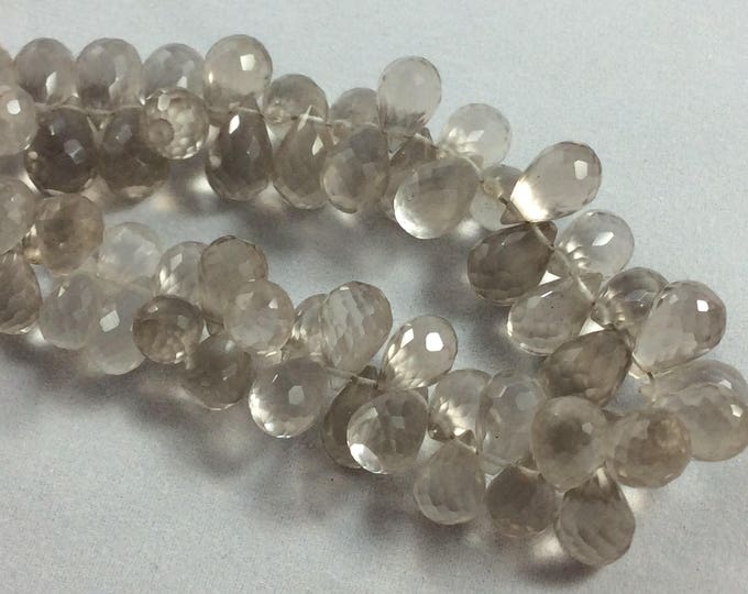 Beads, Faceted Light Smoky Quartz Briollites, Smoky Quartz, Beads