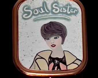 Northern soul gifts - Pocket Mirror - compact mirror - makeup mirror small - soul sister present - Gifts for Women, gifts under 25 pounds