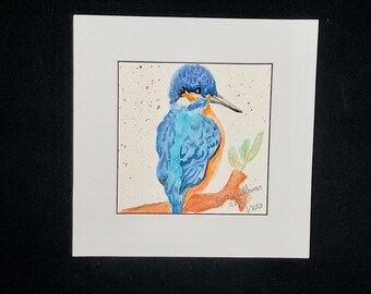 Kingfisher Print - Kingfisher Bird Art - Kingfisher Painting Print - Kingfisher Gift - Bird Lover Gift - Kingfisher Art -British Bird