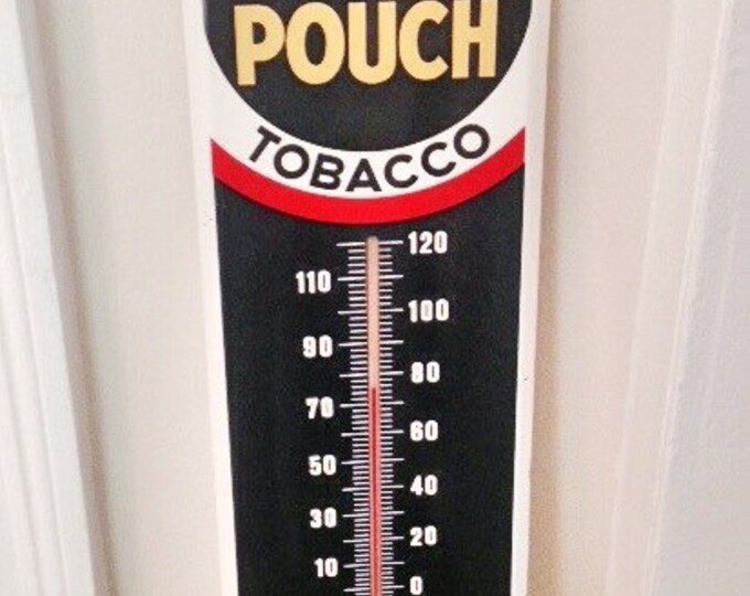 Vintage Mail Pouch Thermometer / Tobacco Advertising Thermometer / Chew