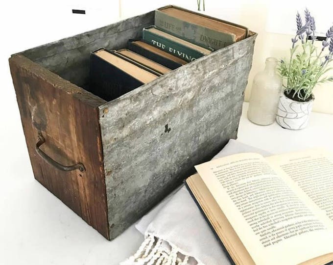 Vintage Galvanized and Wood Drawers / Galvanized Metal Drawers Etsy