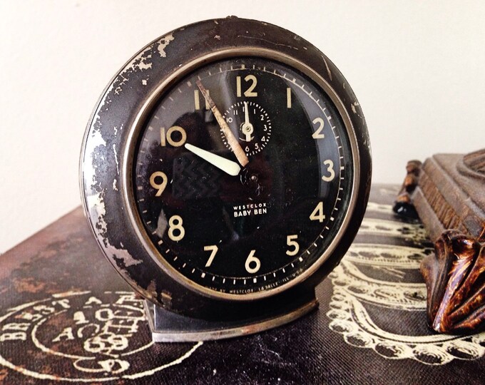 Vintage Westclox Baby Ben Alarm Clock / Small Shabby Antique Clock Etsy