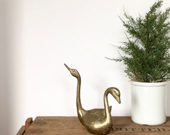 Vintage Brass Swans / Brass Figurines