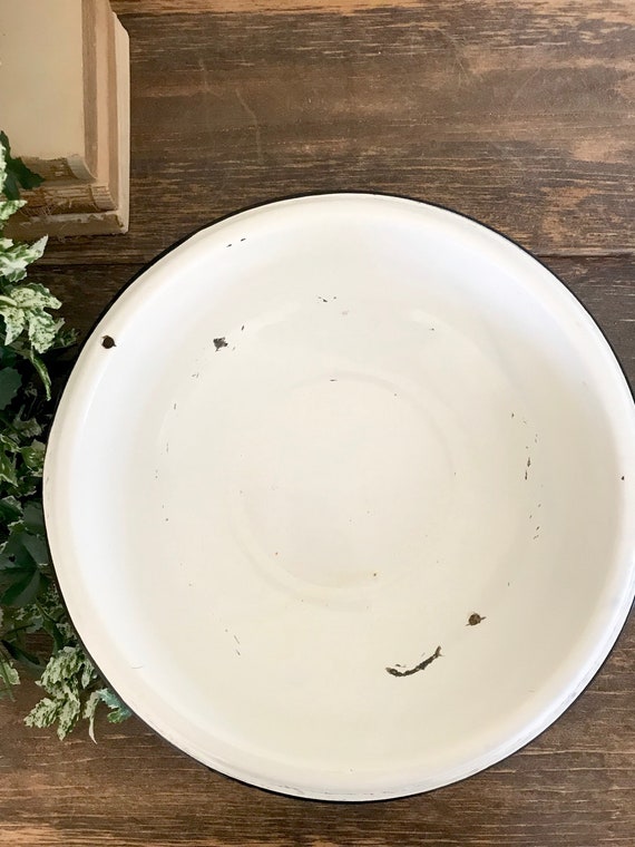 Vintage Enamel Mixing Bowl / Large Enamelware Bowl / Enamel Etsy