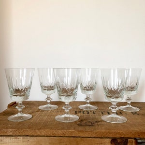 Vintage Goblet Glasses / Set of 6 Crystal Water Glasses / Vintage Glasses