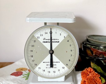 Vintage White Kitchen Scale / American Family Scale / Vintage White Household Scale