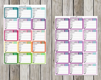Meal & Workout Stickers for a Personal Sized Planner/ECLP - Choose Your Colour