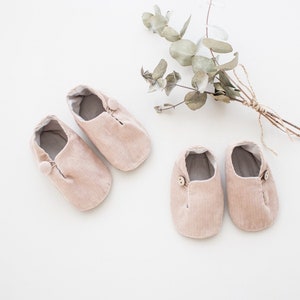Baby shoes for boys made of corduroy - Baptism shoes Christening accessories Baptism outfit Wedding outfit