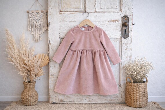 dusty pink baby girl corduroy dress, cotton dress, flower girl dress, christening robe, baptism outfit birthday outfit, smash cake outfit dusty pink baby girl corduroy dress, cotton dress, flower girl dress, christening robe, baptism outfit birthday outfit, smash cake outfit