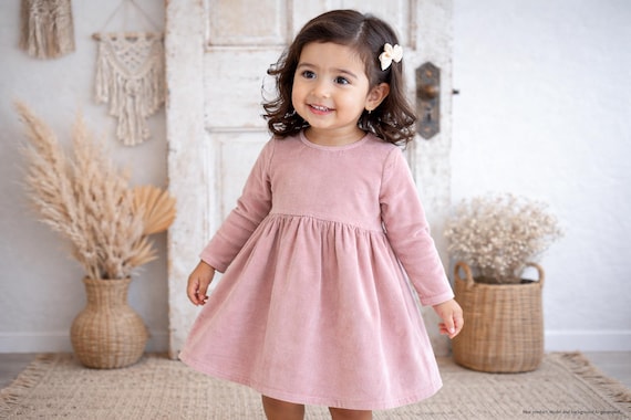 strapless open back dress Pink Corduroy Collared Sally Dress main image 1