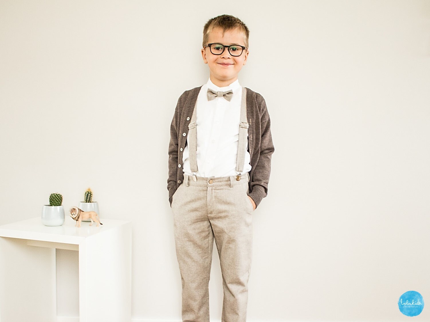 Boys Pants With Suspenders Made of 