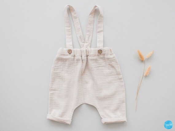 Pants With Suspenders Muslin Made of Organic Cotton | Etsy