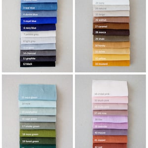 Linen fabrics in 44 colours - sold by the meter