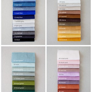 Linen fabrics in 44 colours - sold by the meter