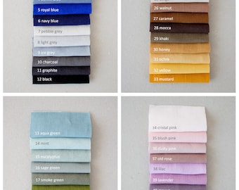 Linen fabrics in 44 colors - sold by the meter