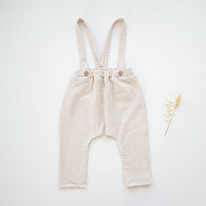 Pants with braces Muslin made from organic cotton