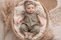 Baby Girl Linen Romper with Ruffles (Organic)