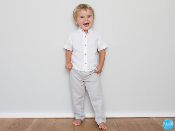 Boys Linen Pants, Toddler Wedding Outfit, Ring Bearer Outfit Pants, Page  Boy Suit Pants 