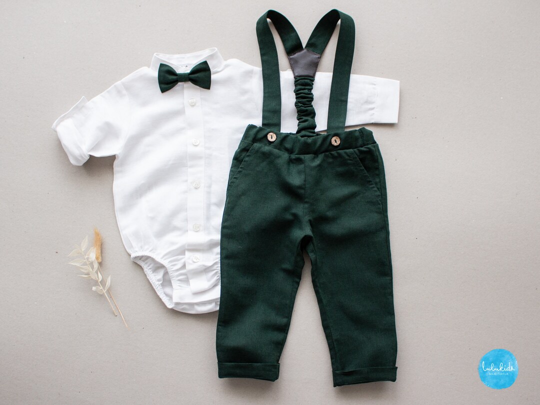 Green Page Boy Wedding Outfit, Baptism Outfit, Christening Outfit, Ring