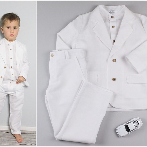 Boys Wedding Outfit Kids Linen Suit/toddler Boy Linen Outfit Etsy