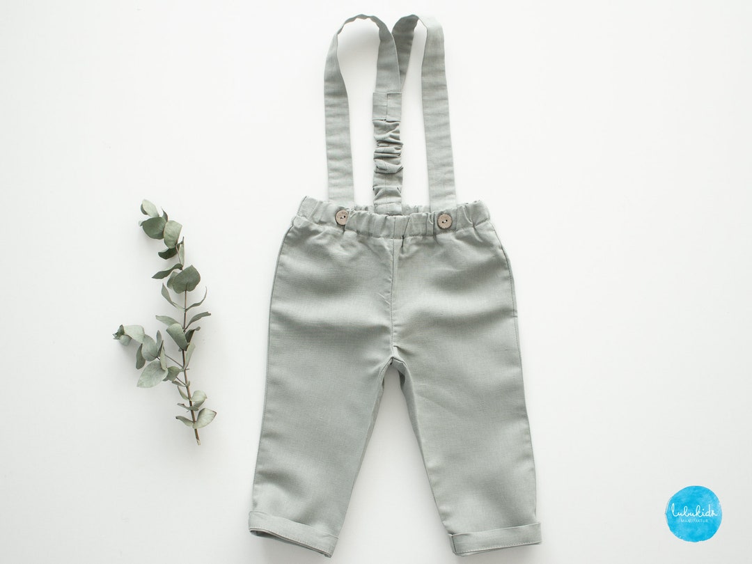 Sage Green Page Boy Pants Baby Boy Linen Carrier Pants Boys Etsy