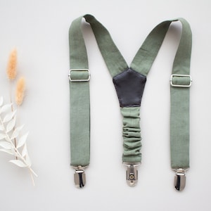 ring bearer suspenders, toddler wedding suspenders, boys wedding outfit, page boy suit, linen suspenders