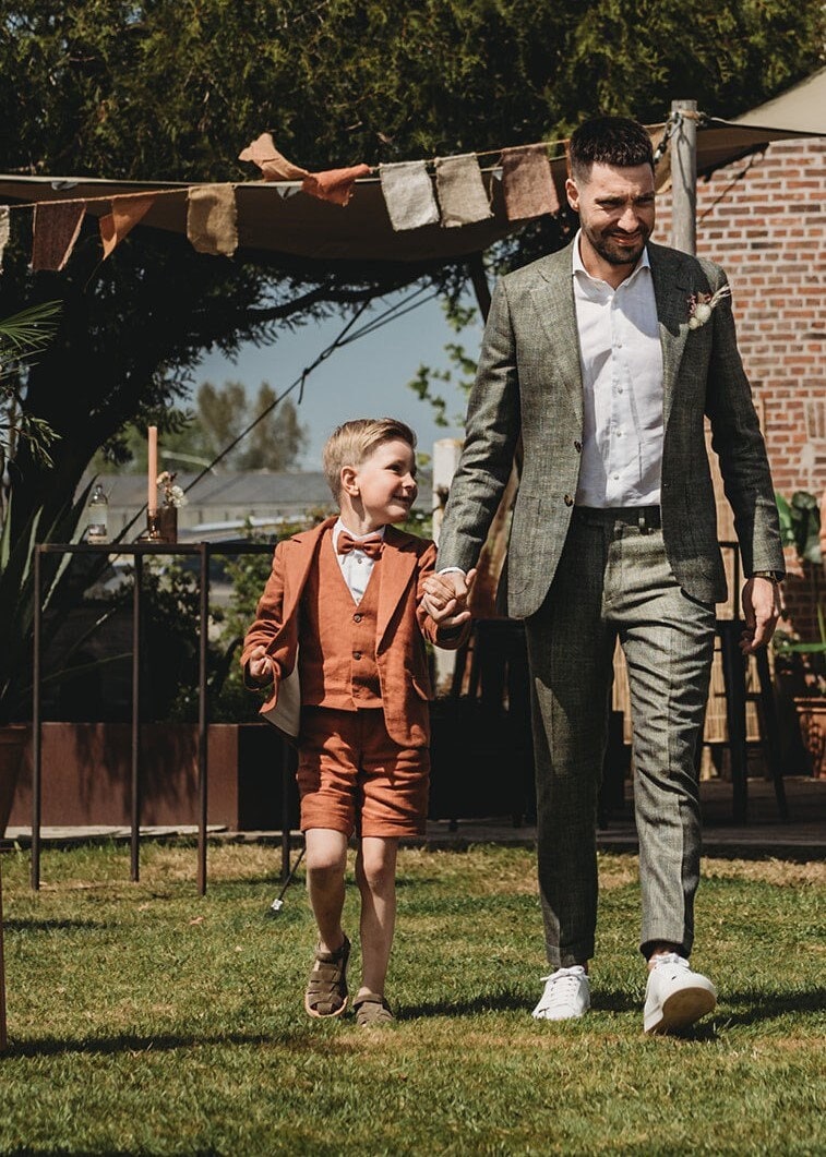 Boys 4-Piece Waistcoat Suit Set - Formal Wedding Pageboy Outfit, Choice Of 5 Colors, Polyester