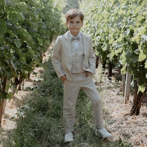 boys wedding outfit, toddler ring bearer pants, page boy outfit, boys suit pants outfit - linen pants