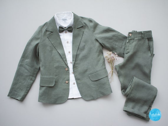 Costume 5 Pièces Bébé Garçon Mint Green – Chemise, Gilet, Pantalon, Nœud Papillon & Casquette 1-4 Ans