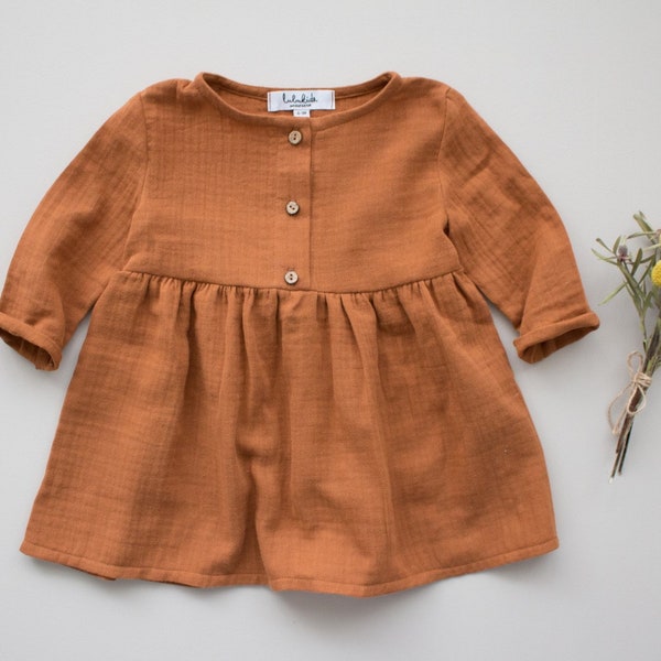 Baby Girl Dress Muslin Dress (Organic Cotton)