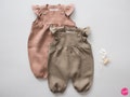 Baby Girl Linen Romper with Ruffles (Organic)