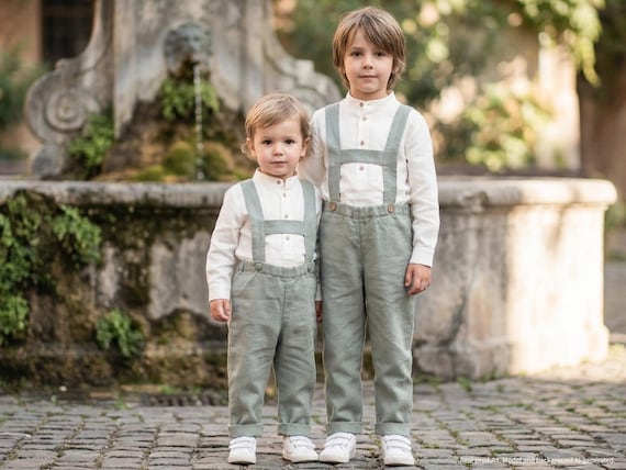 IEFIEL Ensemble Baptême Garçon 4 Pièces - Chemise Gilet Pantalon Cravate 1-16 Ans