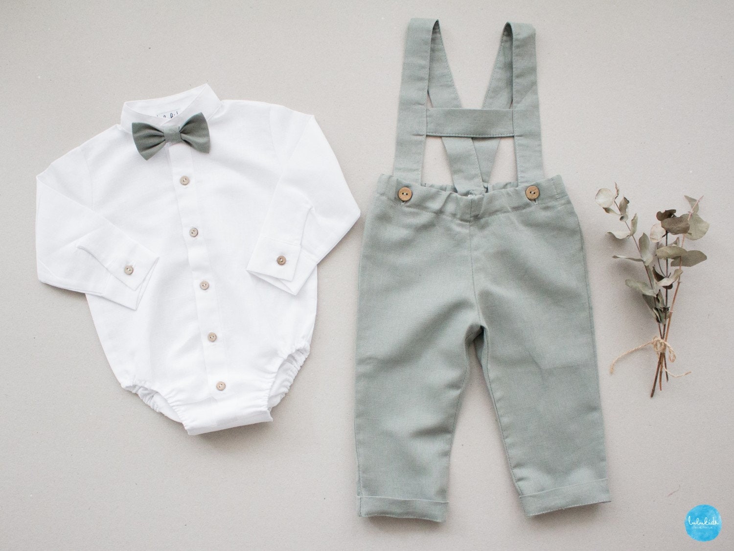 Baby Boy Sage Green Carrier Pants 
