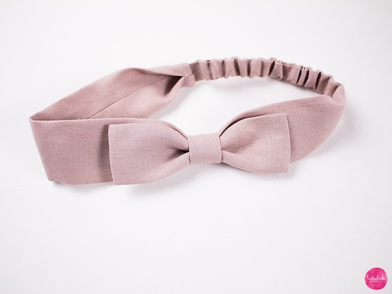 Baby Mädchen Taufkleidung, Taufoutfit, Taufaccessoires, Hochzeitskleid Accessoires, Blumenmädchenkleid - Leinen Haarband, Haarschleife