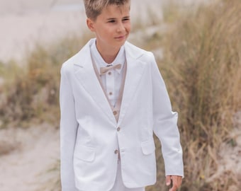 toddler boy linen blazer, boys jacket - toddler suit, boy wedding suit, toddler wedding outfit, ring bearer blazer, page boy outfit