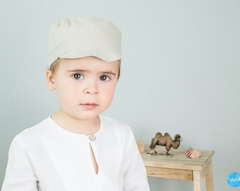 Linen hat, Michel hat, summer hat, cap, children&#39;s hat, boy&#39;s hat made of linen - christening accessories, christening outfit, page boy outfit, wedding suit