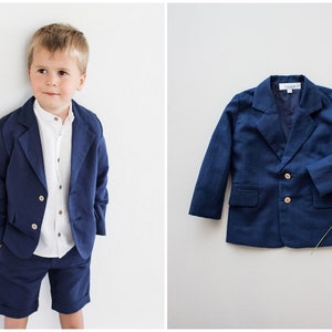 toddler boy linen blazer, boys jacket - toddler suit, boy wedding suit, toddler wedding outfit, ring bearer blazer, page boy outfit