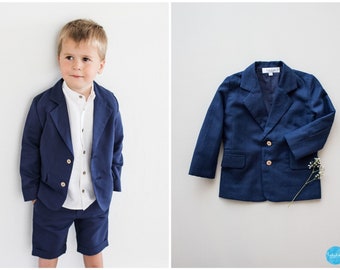 toddler boy linen blazer, boys jacket - toddler suit, boy wedding suit, toddler wedding outfit, ring bearer blazer, page boy outfit