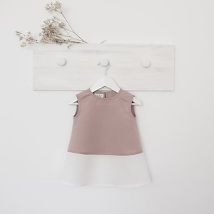 SALE -Size 86- Girls&#39; dress, christening dress, summer dress, christening outfit, wedding outfit, party dress, birthday dress - old rose girls&#39; linen dress