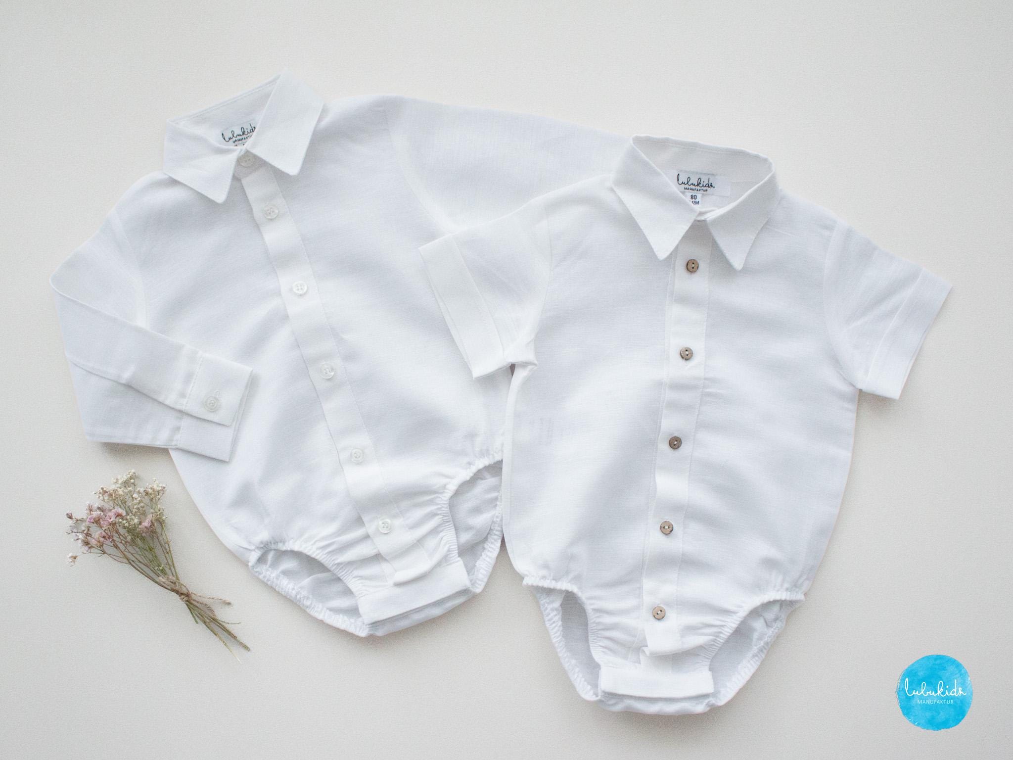 Short Sleeve Shirt Baby Boy White Dress Shirt Onesie Baby Boy