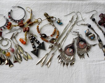 2 Paires De Boucles D'Oreilles Creoles Sud-Ouest (Southwest) - Argenté - Pour Oreilles Percées - Occasion