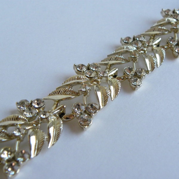 Coro rhinestone bracelet, silver coro rhinestone bracelet, coro bracelet, vintage coro, vintage rhinestone bracelet, vintage bracelet