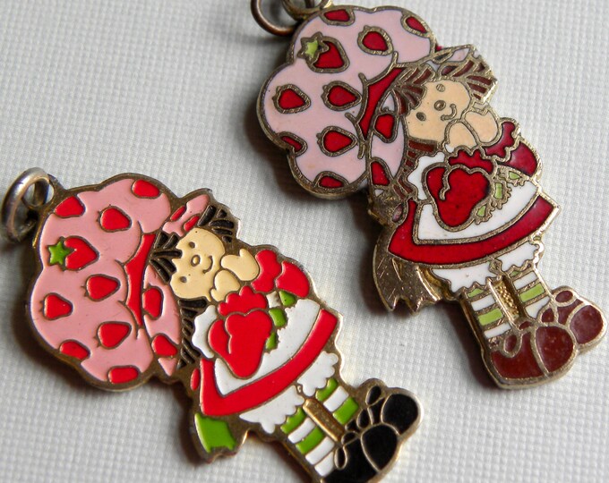Vintage Strawberry Shortcake Charms, Strawberry Shortcake Jewelry