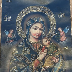 Virgin of Perpetual Succor Oil Painting - Peruvian Art
